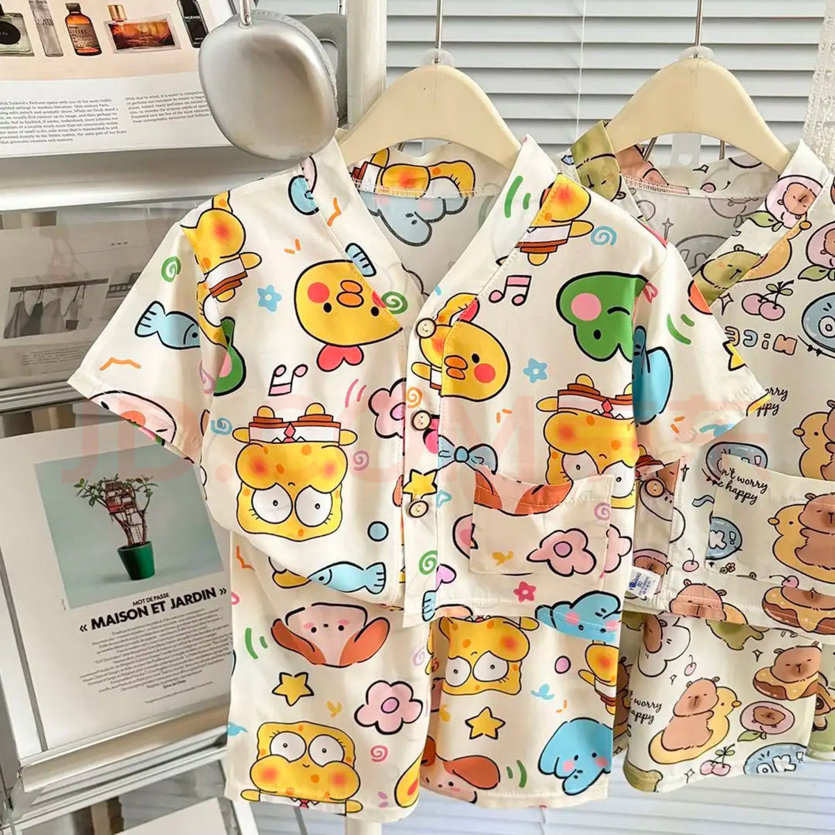 Kids Ice Cooling Rayon Loungewear Set | Short-Sleeve Summer Pajamas