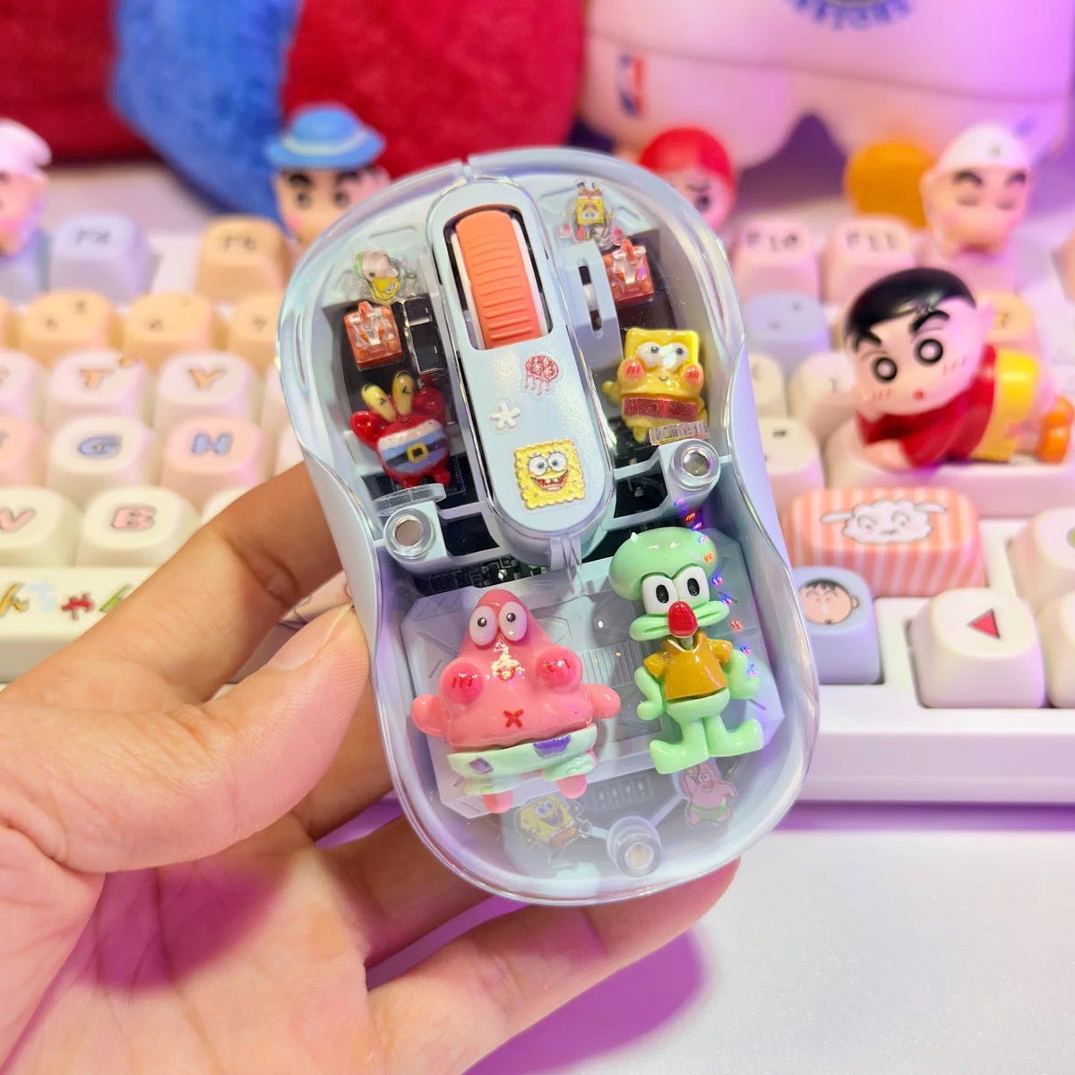 SpongeBob SquarePants 3D Clear Wireless Mouse - Cute Desk Accessories