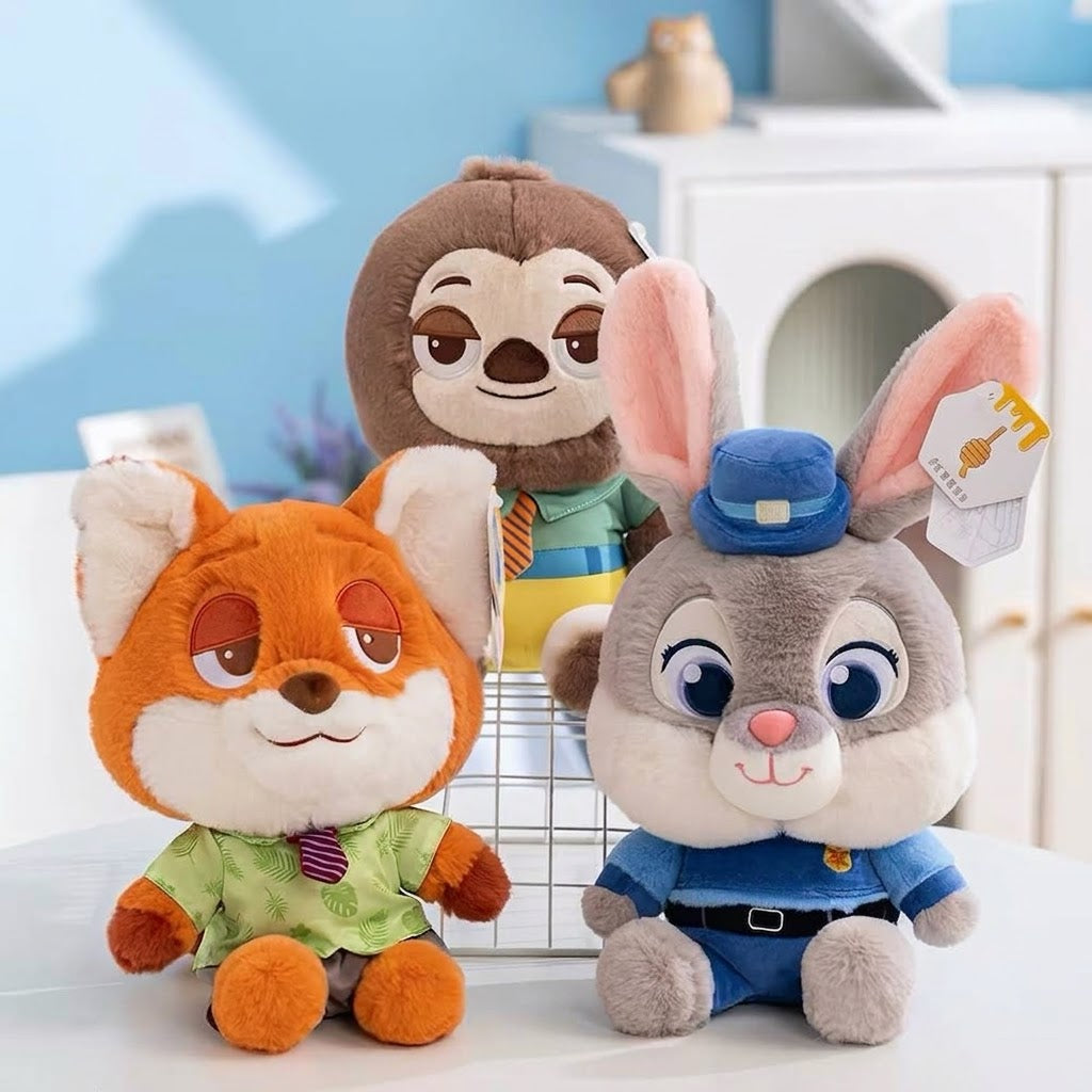 Disney Zootopia Judy Hopps & Nick Wilde Plush Toys – Soft Stuffed Animal Bunny Doll for Kids